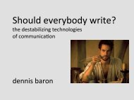 Baron, Should everybody write? - English