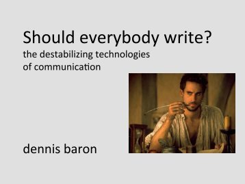 Baron, Should everybody write? - English