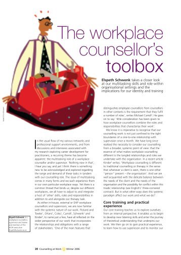 The workplace counsellor's toolbox - BACP Workplace