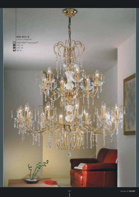 Luster|chandelier SPECTRA® Swarovski® 104 cm 105 cm 18 lp.