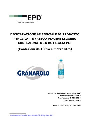 Confezioni da 1 litro e - The International EPDÂ® System