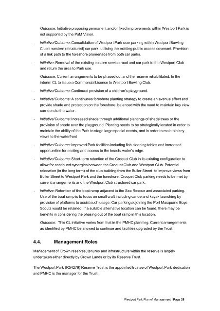 Plan of management for Westport Park - Land - NSW Government