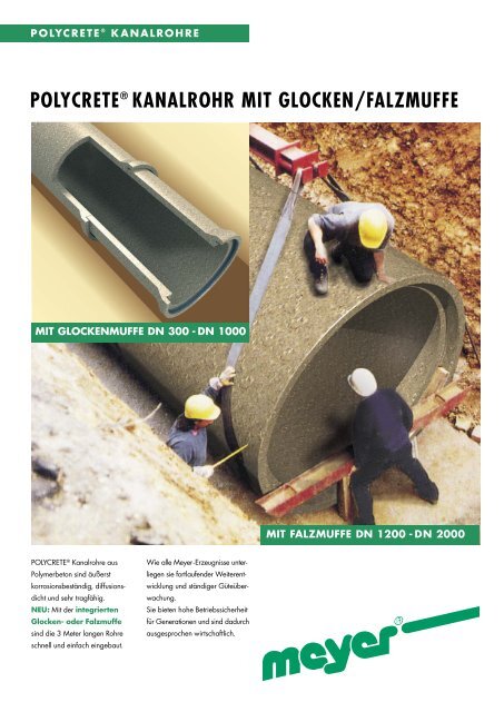 POLYCRETE® Kanalrohre - Meyer Rohr + Schacht GmbH