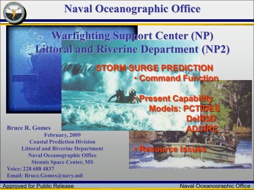 Naval Oceanographic Office Warfighting Support Center (NP ...