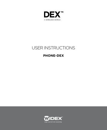Users instructions PHONE-DEX (English) - Widex for professionals