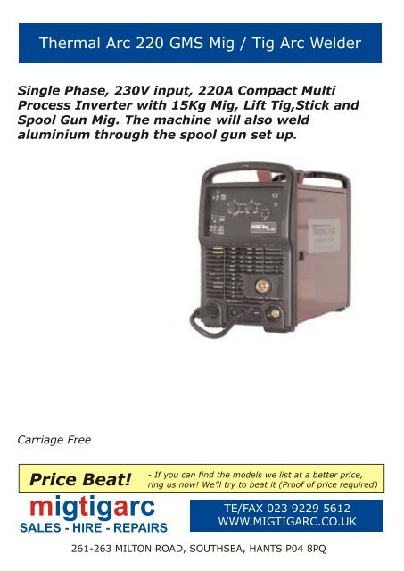 Thermal Arc 220 GMS Mig & Tig Arc Welder.cdr