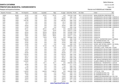 Relatório de Compras 08/2005 - AMMOC