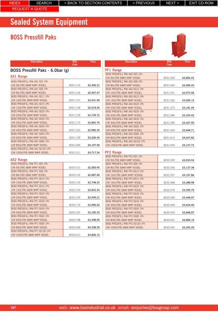 Sealed System Equipment - BSS Price Guide 2010