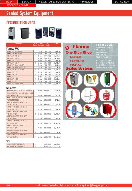 Sealed System Equipment - BSS Price Guide 2010