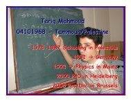 Tariq Mahmoud 04101968 - Tammoun/Palestine - IIHE