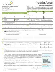 Demande de prolongation d'assurance invaliditÃ© - La Capitale ...