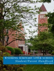 Student/Parent Handbook - Wyoming Seminary