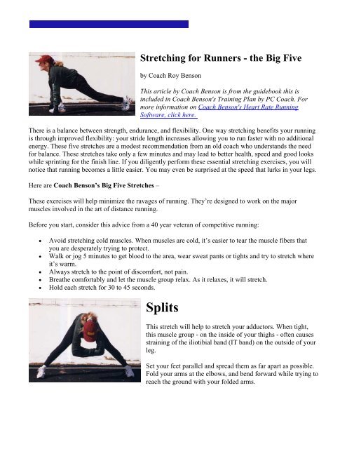 Stretching for Runners - the Big Five