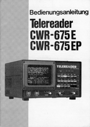 Page 1 Page 2 Zusatzinformation für TELEREADER CWR-675EP ...