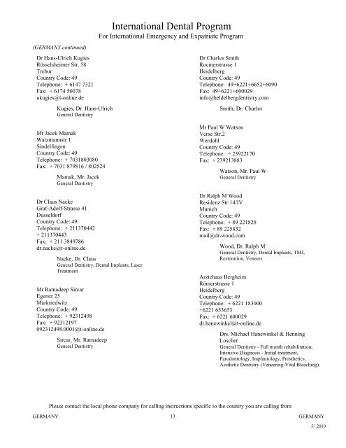 H:\ISPS\arpeggio reports\Directories\International ... - DeCare Dental