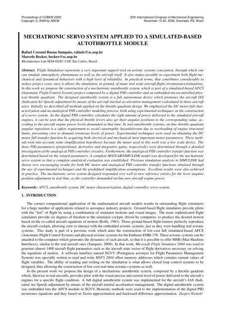 mechatronic servo system applied to a simulated-based autothrottle ...