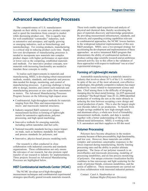 Materials Science and Engineering Laboratory FY 2004 ... - NIST