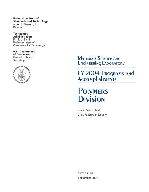 Materials Science and Engineering Laboratory FY 2004 ... - NIST