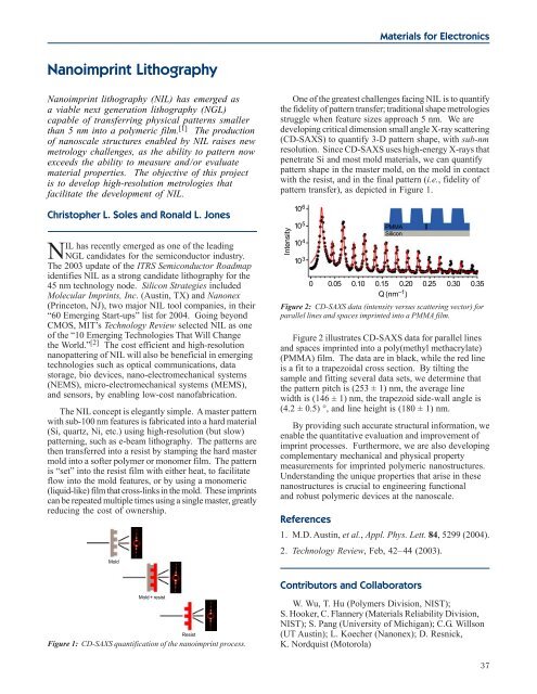 Materials Science and Engineering Laboratory FY 2004 ... - NIST