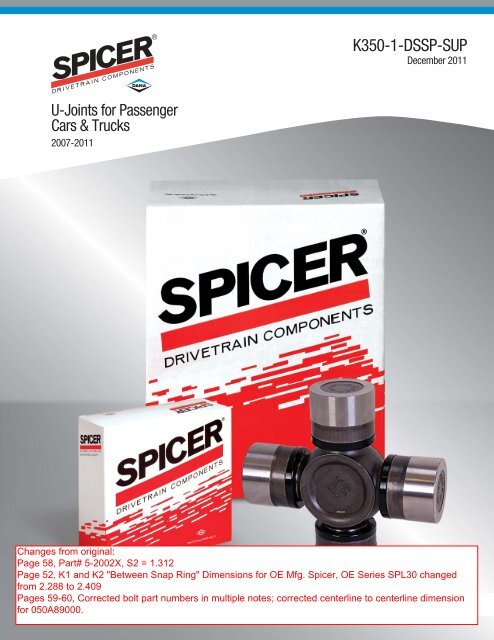 Spicer U-Joints for Passenger Cars & Trucks - CARQUEST Auto Parts