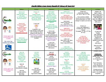 Charville Children's Centre Activity Timetable 20 th February ...