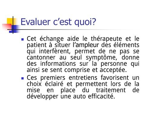 L'Ã©valuation est elle dÃ©jÃ  thÃ©rapeutique? - FF3S