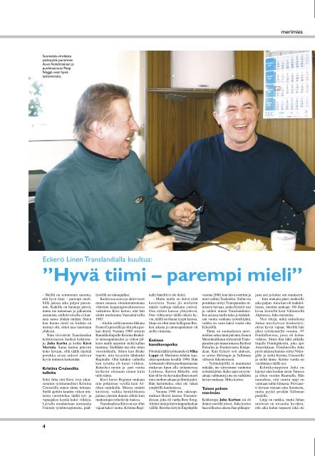 HyvÃ¤ tiimi â parempi mieliâ - Suomen Merimies-Unioni