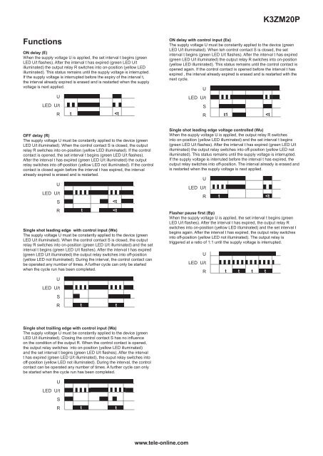 K3ZM20P Timers - Multifunction Technical data