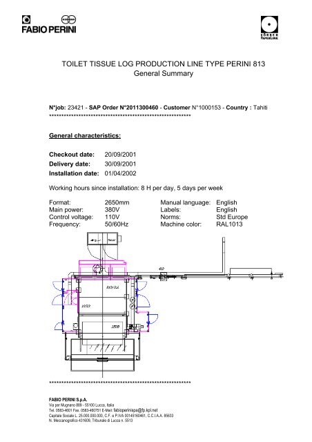 TOILET TISSUE LOG PRODUCTION LINE TYPE PERINI ... - Exapro