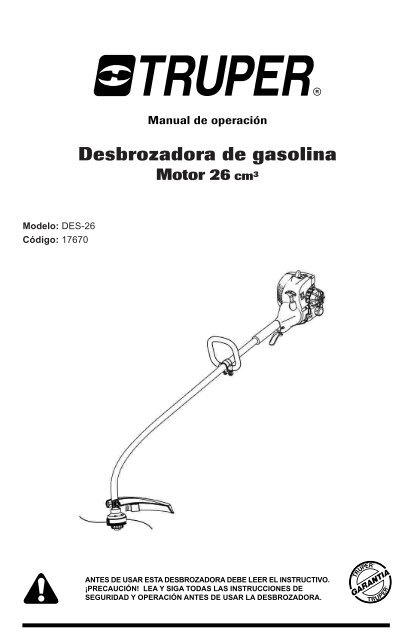 Desbrozadora de gasolina - truper