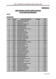 UPT- (SCIENCE & MATHS) SELECTION LIST - E-paolive.net