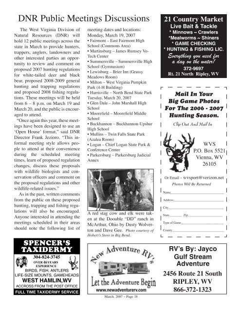 Vol. 1 Issue 167 March 2007 - Wvasportsman.net