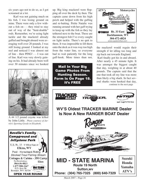 Vol. 1 Issue 167 March 2007 - Wvasportsman.net