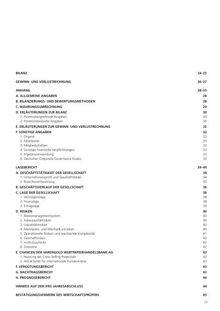 Geschäftsbericht 2008 - Varengold Wertpapierhandelsbank AG