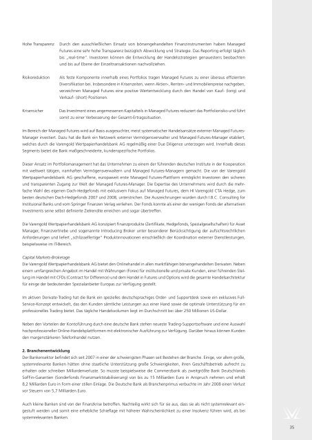 Geschäftsbericht 2008 - Varengold Wertpapierhandelsbank AG