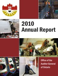 2010 Annual Report - Auditor General of Ontario