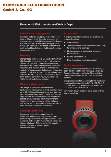 400Hz Alternators - bei Elektromotoren.de