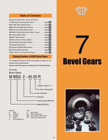 Section 7. - Bevel Gears - Quality Transmission Components