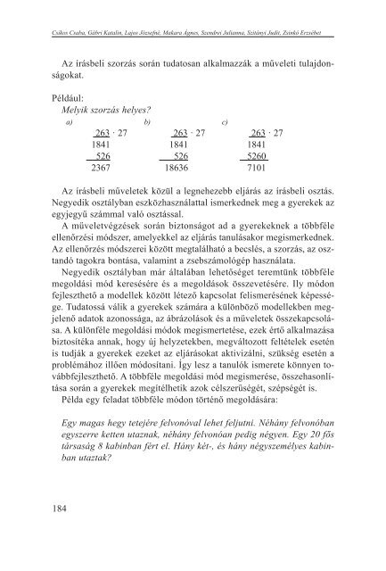 Tartalmi keretek a matematika diagnosztikus Ã©rtÃ©kelÃ©sÃ©hez