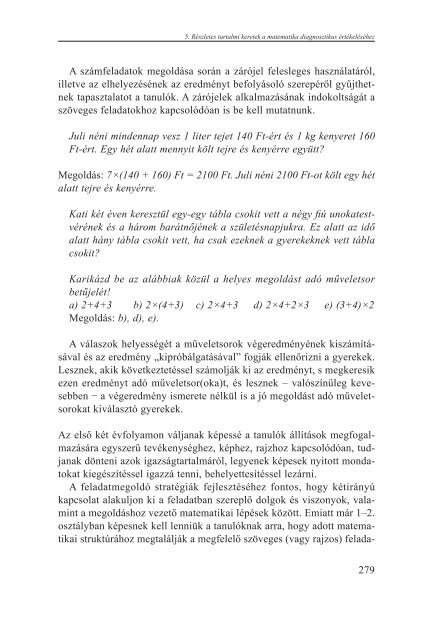 Tartalmi keretek a matematika diagnosztikus Ã©rtÃ©kelÃ©sÃ©hez