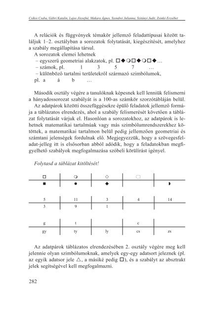 Tartalmi keretek a matematika diagnosztikus Ã©rtÃ©kelÃ©sÃ©hez