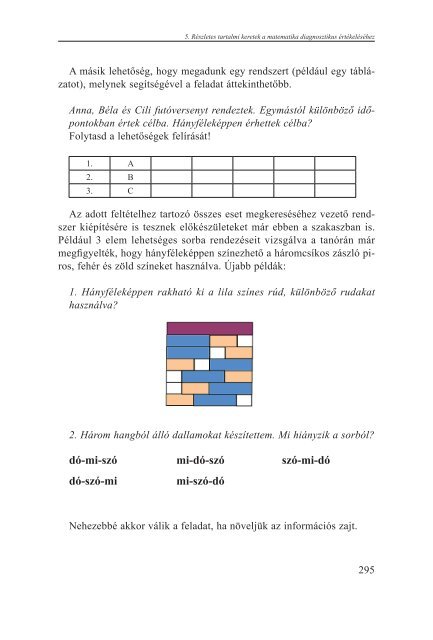 Tartalmi keretek a matematika diagnosztikus Ã©rtÃ©kelÃ©sÃ©hez