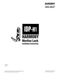 IDP- (Integrated Door Position Switch) H1 Mortise Instructions