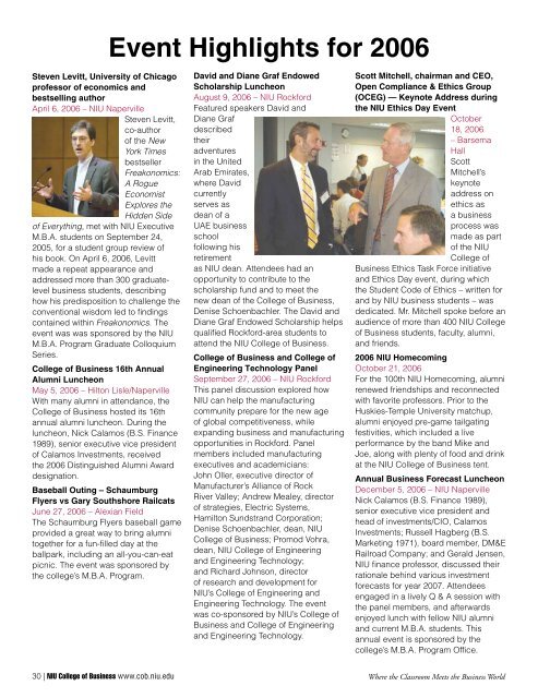 Spring 2007 Issue - NIU College of Business - Northern Illinois ...