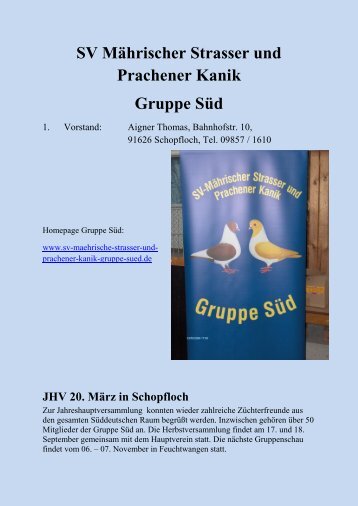 Die Gruppe SÃ¼d - sv-maehrischer-strasser-und-prachener-kanik.de