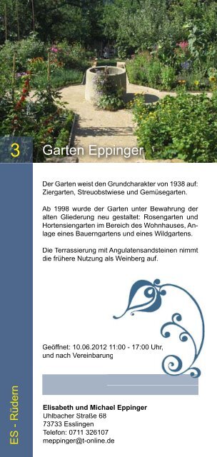 18 x in Ihrer Nähe! - Offene Gärten in Esslingen und Umgebung