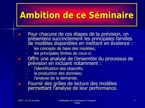 ModÃ©lisation de la Demande en Transport Urbain ... - Euromedina