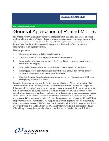 Application Types - SERVOS - Danaher Motion