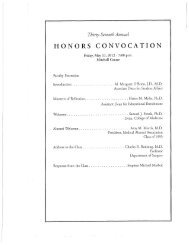 Honors Convocation Awards: Class 2012 - University of South ...