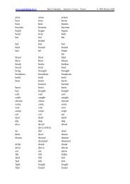 Tenses: list of Irregular Verbs - EnglishPage